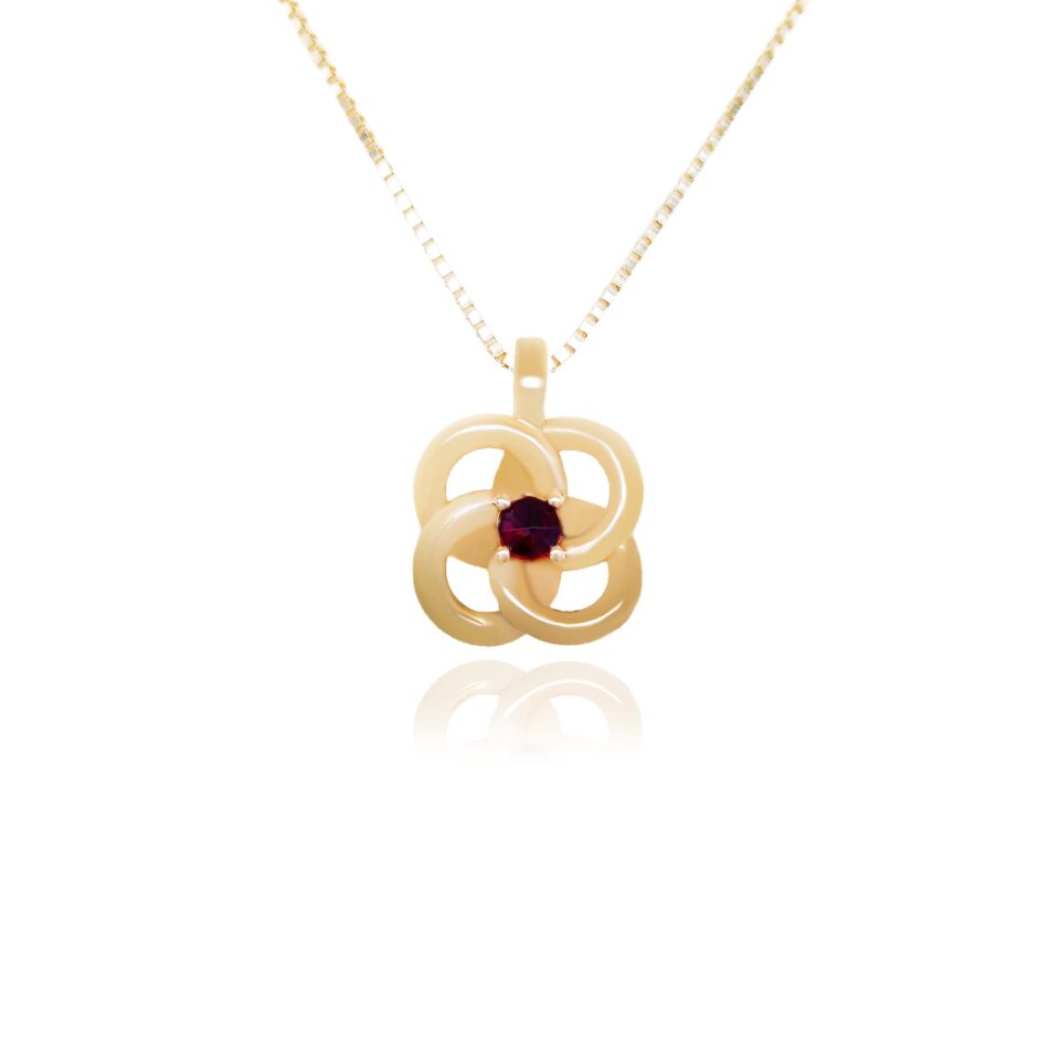 Zlaté šperky FOX® | zlatý náhrdelník s granátem | Dům šperků Zlatá Roudná