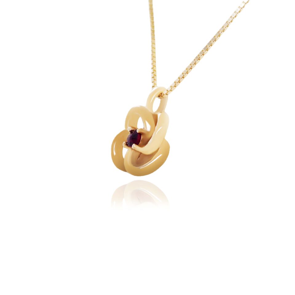 Zlaté šperky FOX® | zlatý náhrdelník s granátem | Dům šperků Zlatá Roudná